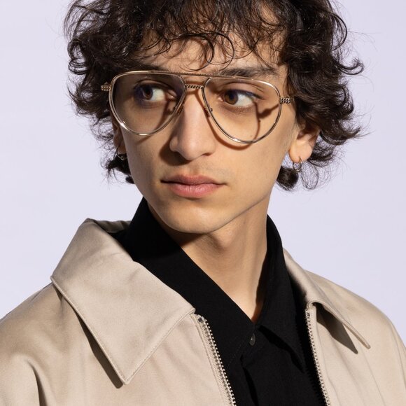 Valentino V-STUD-II VLX-133C Aviator Eyeglasses 59mm - Rose Gold - Picture 3 of 10